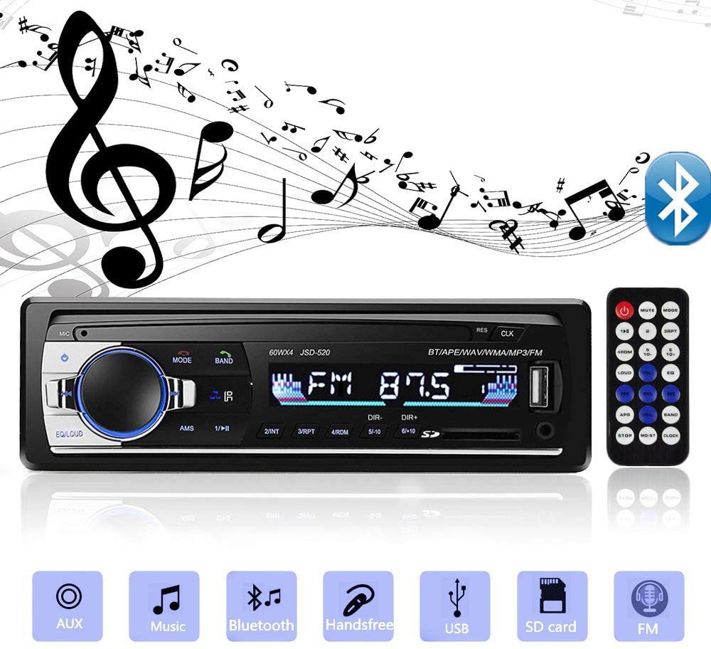 Radio Coche Bluetooth, Andven Manos Libres Radios para Coche Apoyo FM  Función, Autoradio Estéreo con USB/SD/AUX/Control Remoto : .es:  Electrónica