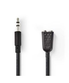 Stereo Audio Cable | Male 3.5 mm - 2x 3.5 mm Female | 0.2 m | Black ND2165 Nedis