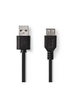 Câble USB 2.0 | Un mâle - USB une femelle | 2,0 m | Noir ND2475 Nedis