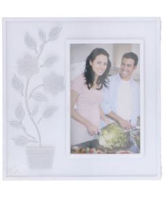 Cornice portafoto 10x15cm con pianta fiorita LED Bianco ED5426 Arti Casa