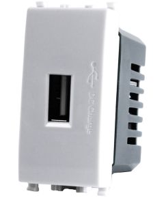 Alimentatore presa USB 5V 2A 4.5x2x4.5cm Bianco compatibile Vimar Plana EL1990 