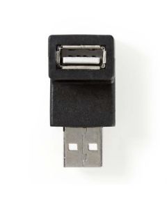 Adattatore USB 2.0 A maschio-A femmina Con angolo a 90° Nero ND3572 Nedis