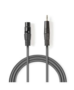 Balanced XLR Female to 3 Pin XLR-Male 3.5mm Audio Cable 1m ND4982 Nedis