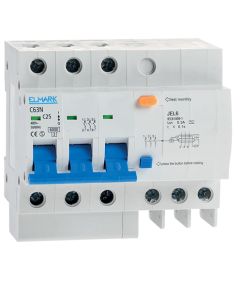 Interruttore differenziale con controllo elettronico di corrente residua JEL6 C25 3P 25A/30MA Elmark EL3040 Elmark