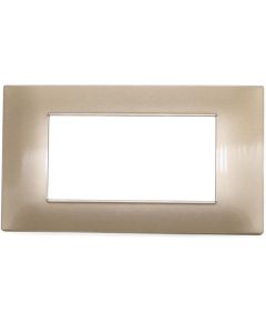 4-gang champagne-colored technopolymer plate compatible with Vimar Plana EL2375 