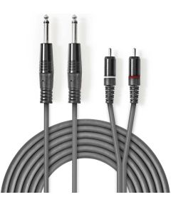 Stereo audio cable 2x 6.35mm male-2x male RCA 1.5m ND9166 Nedis