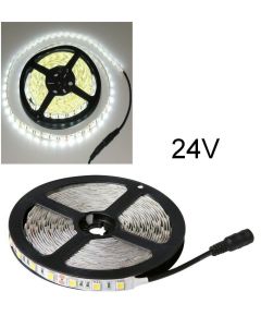 Striscia LED flessibile SMD 5050 24V IP65 14.8W/m 5m luce bianca fredda WB1075 