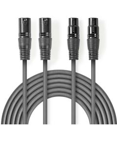 Cable Estéreo Balanceado 2XLR 3-Pin Macho-Hembra 1.5m ND9655 Nedis
