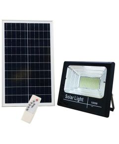 Kit spot LED dimmable 100W 6500K IP67 avec panneau solaire et télécommande WB1257 