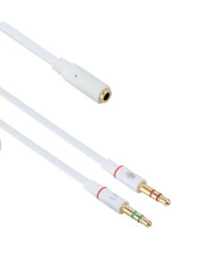 Cable adaptador de audio 2x3,5mm macho - 1x3,5mm hembra MOB1109 