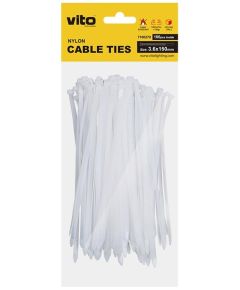 White self-locking cable ties 3.6X150mm - 100 pieces EL1767 Vito