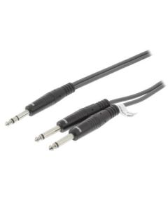Cable de audio estéreo 6.35 mm Macho - 2x 6.35 mm Macho 3.0 m Gris oscuro SX340 Sweex