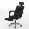 Chaise de bureau noire ergonomique avec repose-pieds 804 