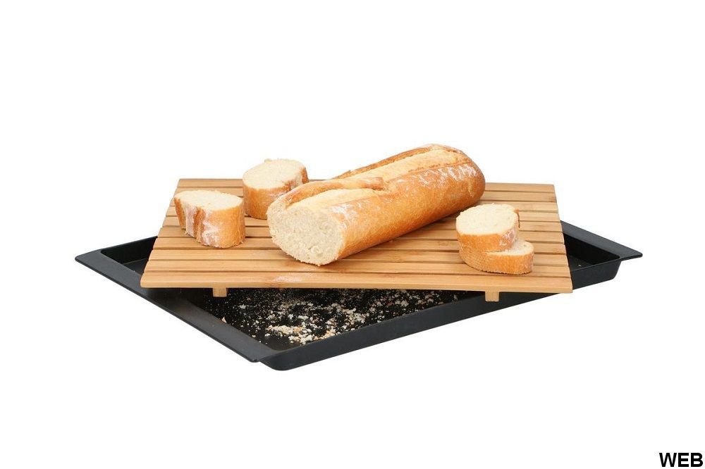Tagliere per pane con vassoio raccogli briciole bambà¹ 38x27x2cm Alpina -  Mega Shopping srls